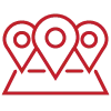 Multi-site icon: three locators on one map