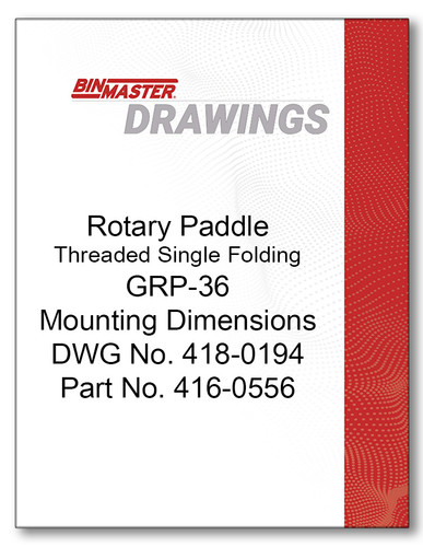 Rotary Paddle Threaded Single Folding GRP-36 Mounting Dimensions Drawing