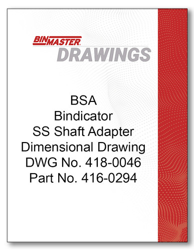 BSA Coupling, Bindicator Shaft Adapter Dimensional Drawing