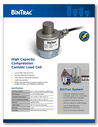 BinTrac Canister Load Cell Brochure