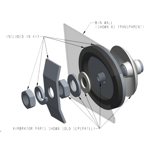binmaster AB-MKO Airbrator external mounting kit for oval-shaped opening