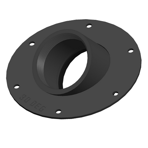 30 degree mounting plate, 3” NPT, powder coated carbon steel, 7” diameter bolt circle