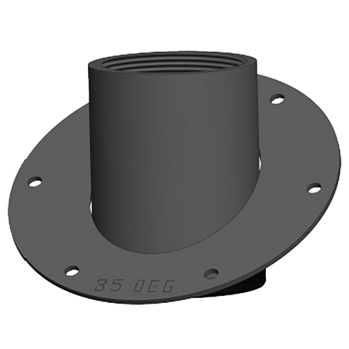 416-0634 – 35-degree mounting plate, 3” NPT, powder coated carbon steel, 7” diameter bolt circle
