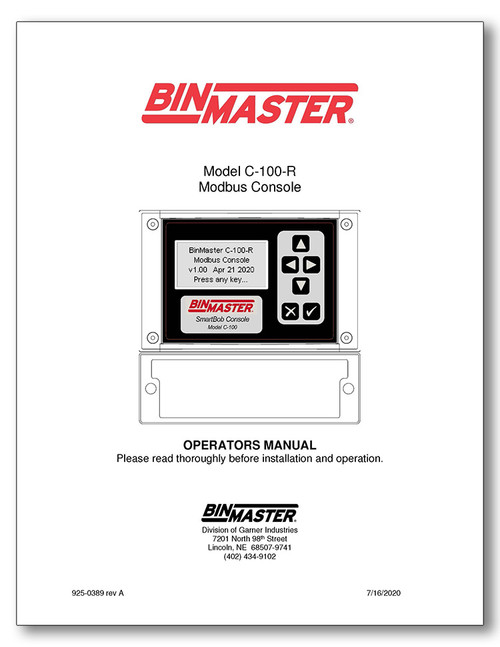 C-100-R Modbus Console Manual