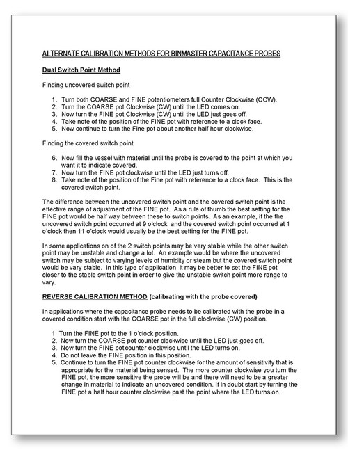 Capacitance Probes Alternative Calibration Manual