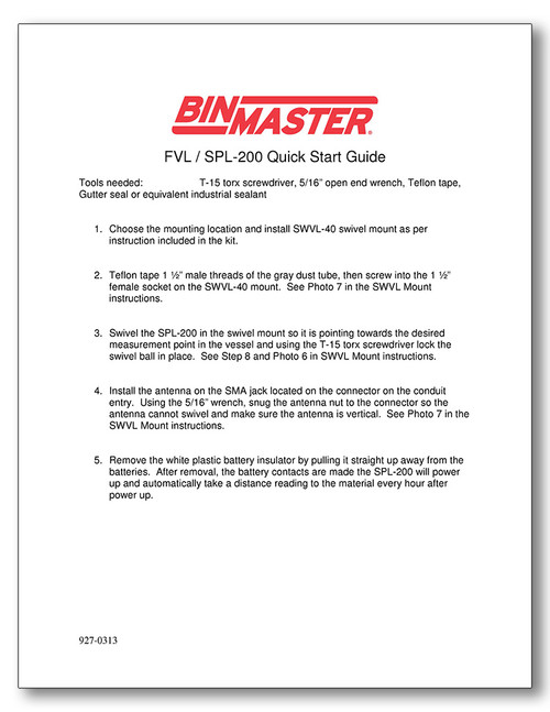 SPL-FVL-200 Quick Start Guide Manual