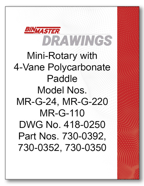Mini-Rotary with 4-Vane Polycarbonate Paddle Dimensional Drawing