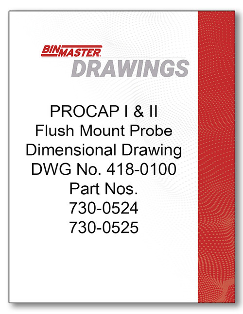 418-0100 PROCAP 1 & 2 Flush Mount Probe Dimensional Drawing