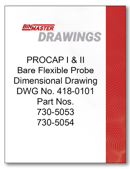 PROCAP I & II 2 Bare Flexible Probe Dimensional Drawing