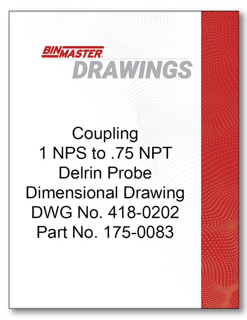 Coupling 1 NPS .75 NPT Delrin Probe Dimensional Drawing