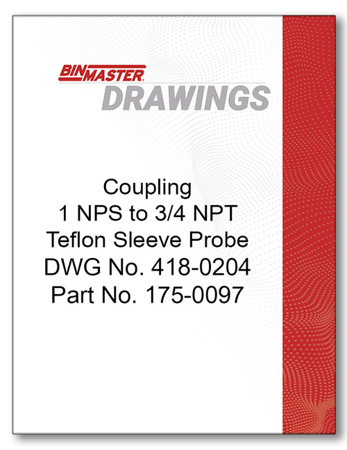 Coupling Teflon Sleeved Probe Dimensional Drawing