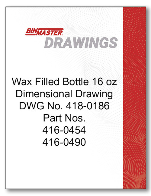 418-0186 Wax Filled Bottle 16 oz Dimensional Drawing