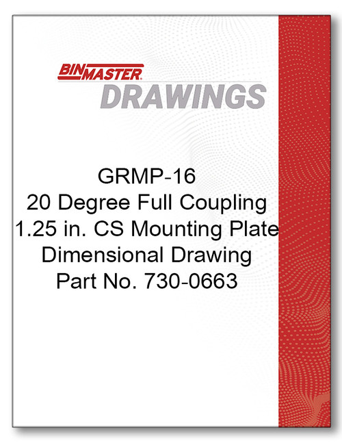 GRMP-16 20 Degree Full Coupling 1.25 in. CS Mounting Plate Dimensional Drawing