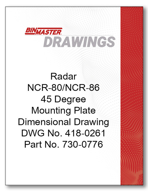Radar NCR-80/NCR-86 45 Degree Bin Mount Assembly Dimensional Drawing