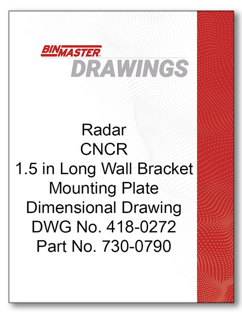 Radar CNCR 1.5 in. Long Wall Bracket Mounting Plate Dimensional Drawing