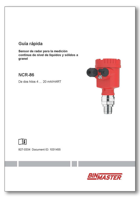 NCR-86 Quick Setup 4-20 HART 2-wire Spanish Manual