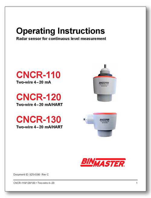 CNCR-110, CNCR-120, CNCR-130 Two-Wire 4-20 mA Manual