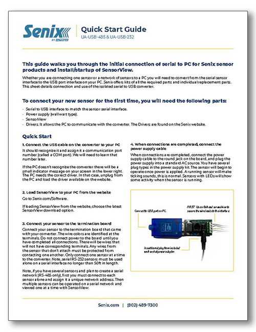 Senix RS 485-232 Quick Start Guide