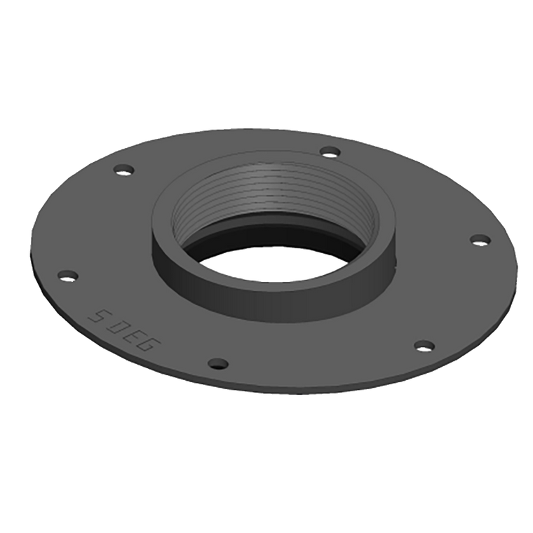 5 degree mounting plate, 3” NPT, powder coated carbon steel, 7” diameter bolt circle