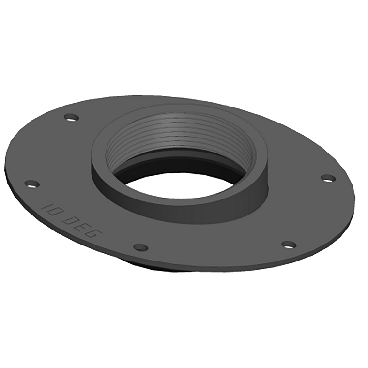 10 degree mounting plate, 3” NPT, powder coated carbon steel, 7” diameter bolt circle