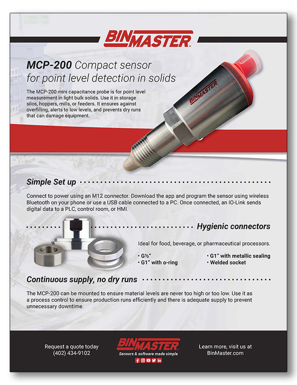 MCP-200 Mini Capacitance Probe for Solids Brochure