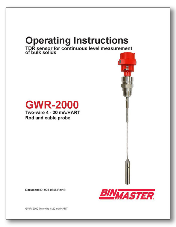GWR-2000 Two-Wire 4-20 mA HART Manual
