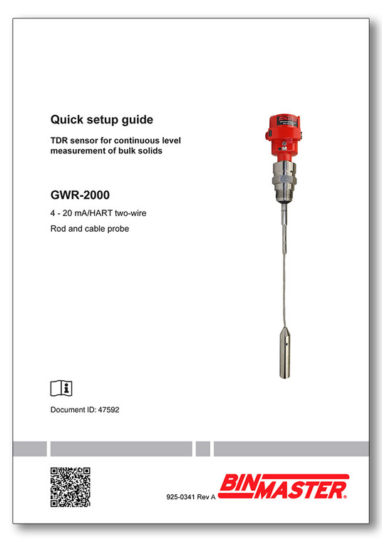 GWR-2000 two-wire 4-20ma HART Quick Setup Guide