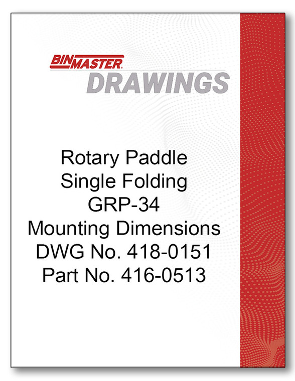 Rotary Paddle Single Folding GRP-34 Mounting Dimensions Drawing