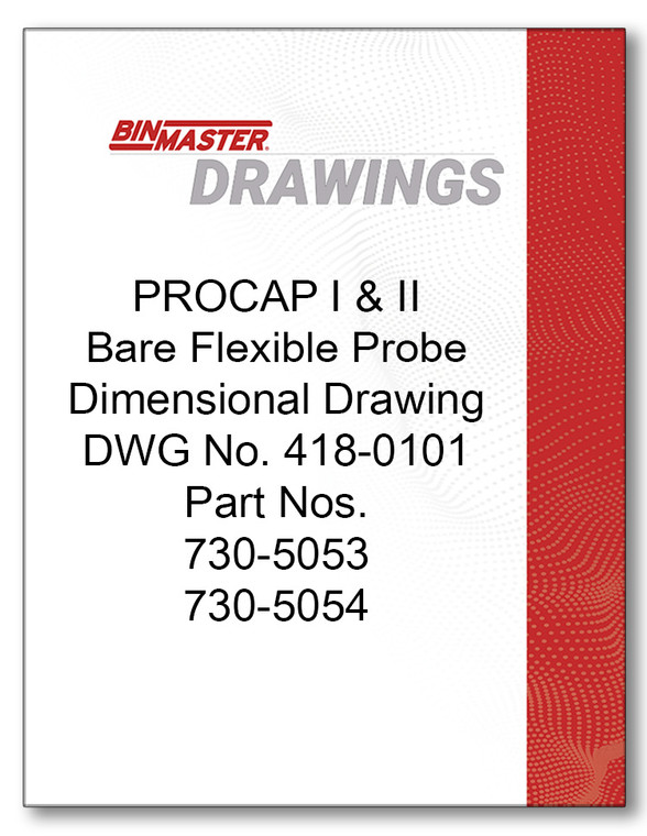 PROCAP I & II 2 Bare Flexible Probe Dimensional Drawing