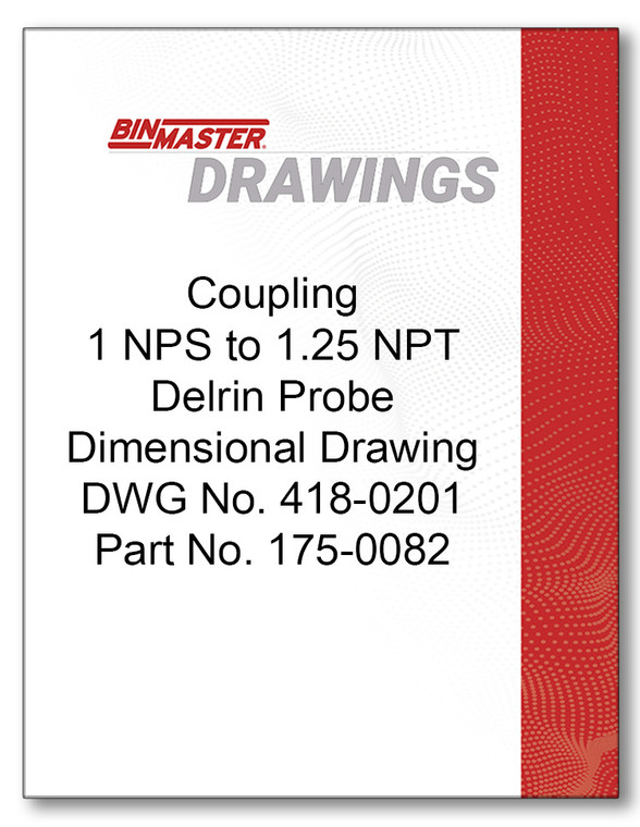 Coupling 1 NPS 1.25 NPT Delrin Probe Dimensional Drawing