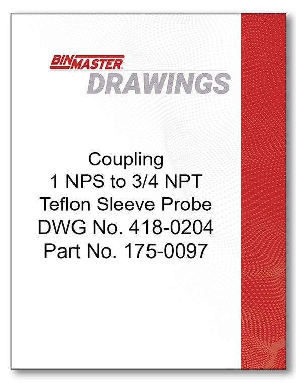 Coupling Teflon Sleeved Probe Dimensional Drawing