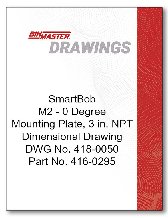 418-0050 SmartBob Mounting Plate 0 Degrees Dimensional Drawing