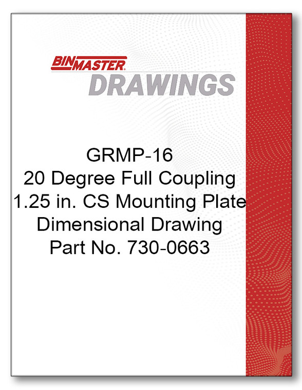 GRMP-16 20 Degree Full Coupling 1.25 in. CS Mounting Plate Dimensional Drawing
