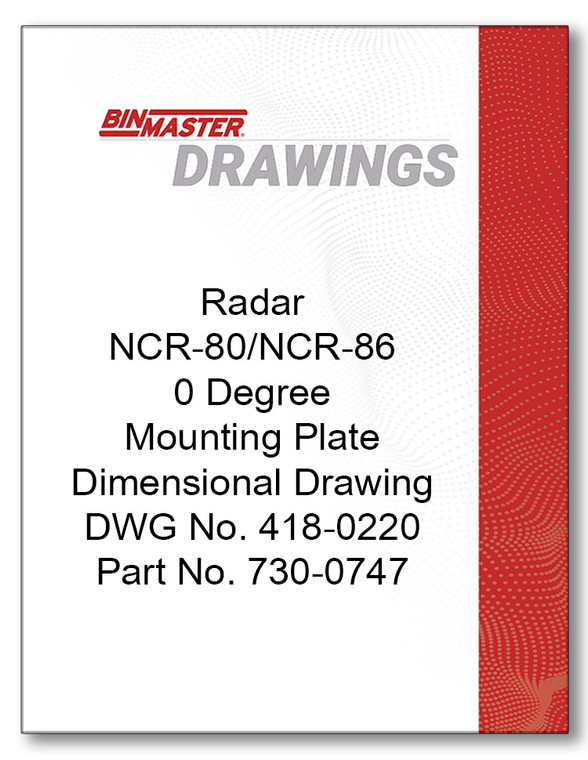 Radar NCR-80/NCR-86 0 Degree Mounting Plate Assembly Dimensional Drawing