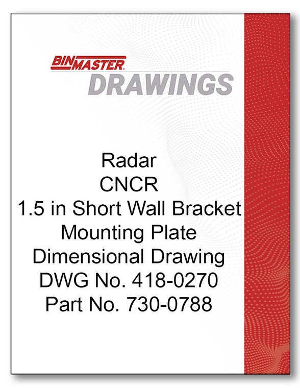Radar CNCR 1.5 in. Short Wall Bracket Mounting Plate Dimensional Drawing