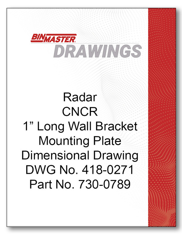 Radar CNCR 1 in. Long Wall Bracket Mounting Plate Dimensional Drawing