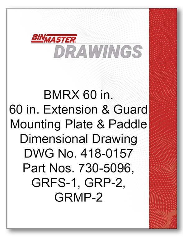 BMRX 60 in Extension and Guard with Mounting Plate & Paddle Dim. Drawing