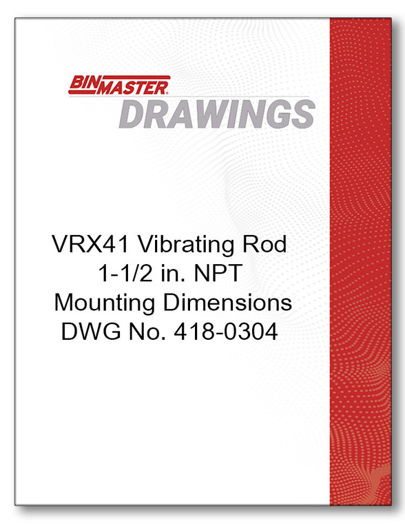VRX41 Vibrating Rod 1-1/2 in NPT Dimensional Drawing