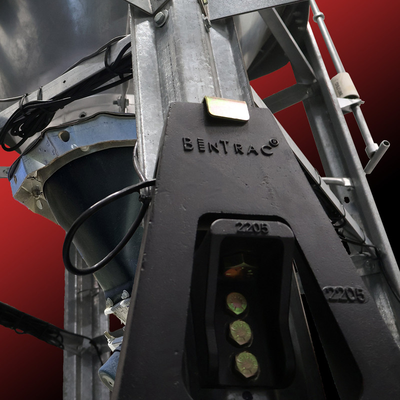 BinTrac bin weighing systems are ideal for new silos and retrofit applications; crank the turning bolt to transfer full bin weight onto load cells