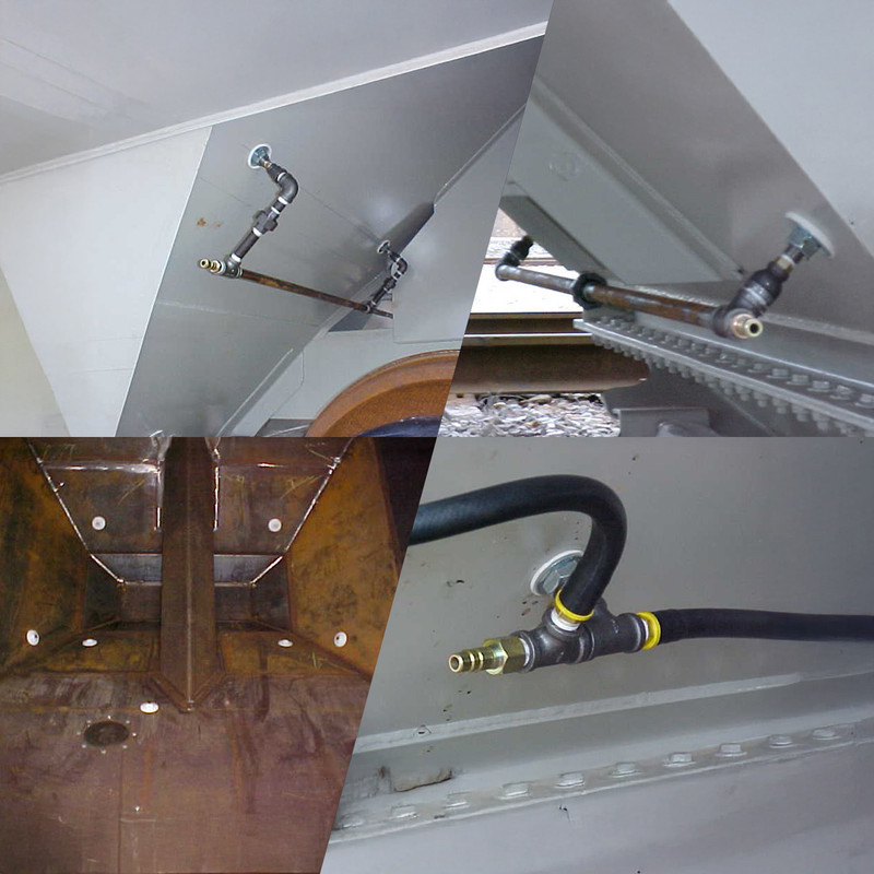 The BinMaster Airbrator and air pads can be used together or on their own in a vessel or container to ensure consistent bulk material flow
