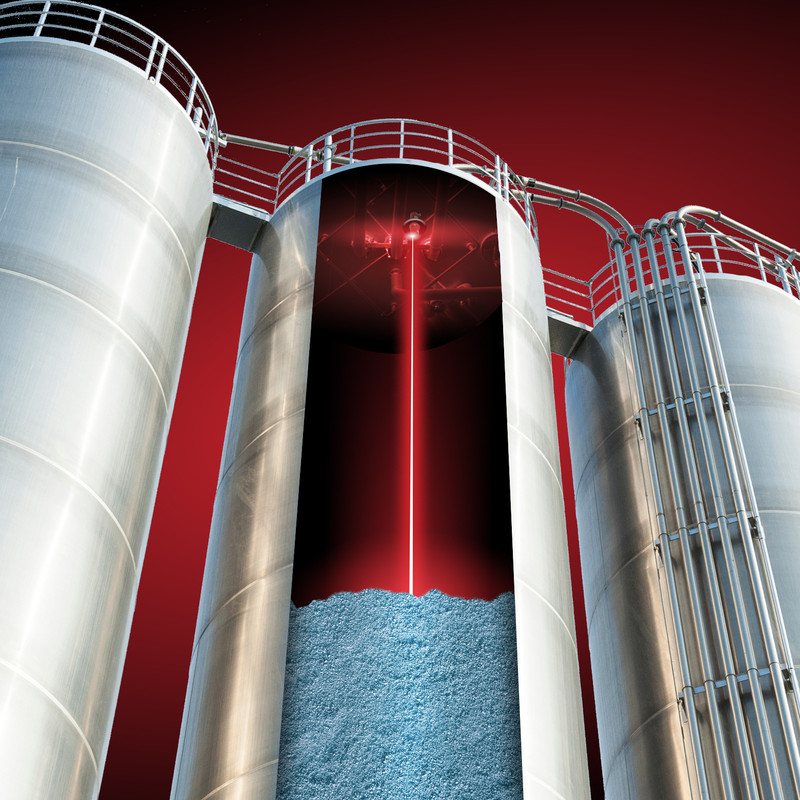 Laser sensors like the BinMaster LL-100 provide accurate level measurement of bulk solids like resin pellets, grains, and granular bulk materials