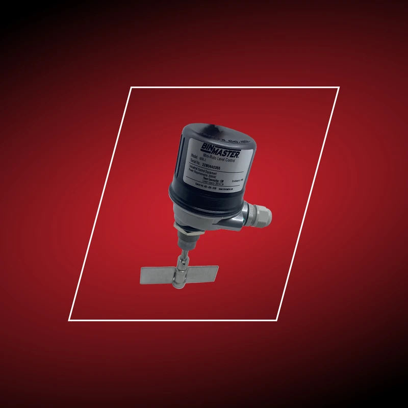 The BinMaster mini rotary includes two different paddle options for compact storage vessels or mixers containing dry bulk solids