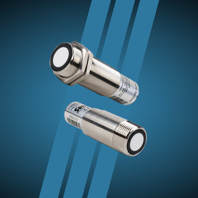 ToughSonic-100.14 ultrasonic sensors are available in mounting options with 1 inch NPT threads or 30mm nuts