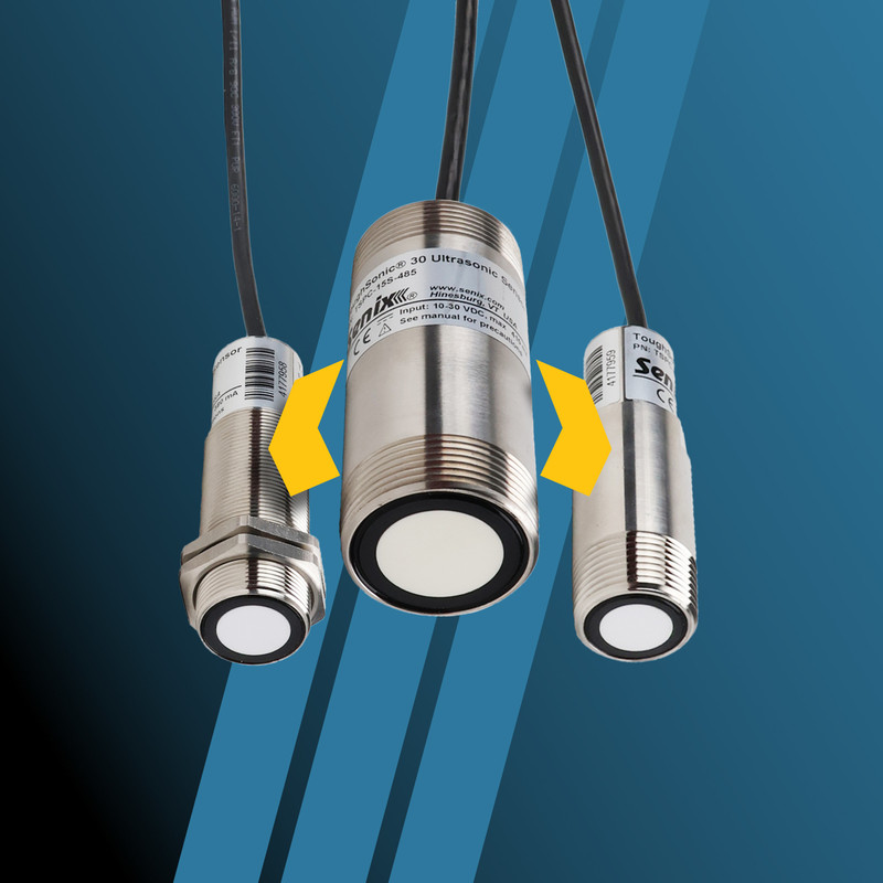 Synchronized ToughSonic sensor groups connect up to 32 ultrasonic sensors for synced measurements and reduced cross-talk