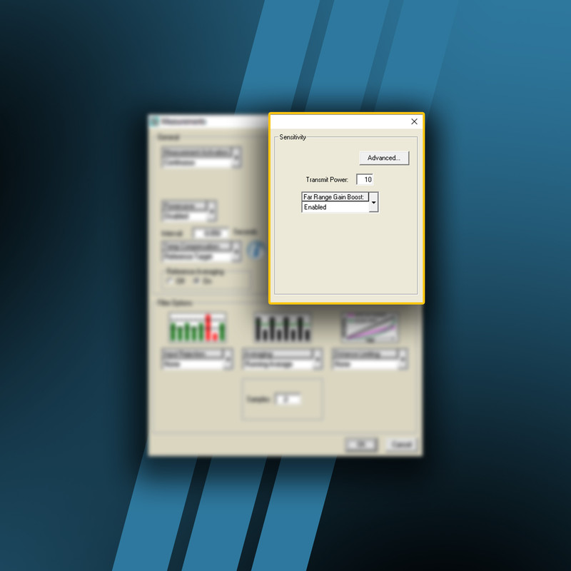 Tailor sensor sensitivity using SensorView PC software, including far range gain boost and transmit settings options