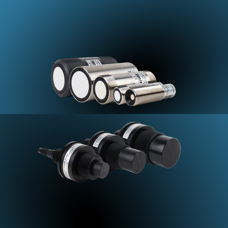 ToughSonic-100 sensors are housed in type 316 stainless-steel; TS-200 sensors are housed in PVDF plastic