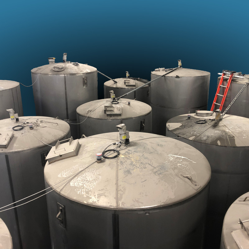 Multiple radar level sensors deliver inventory data to a centralized monitoring platform, such as BinCloud remote software