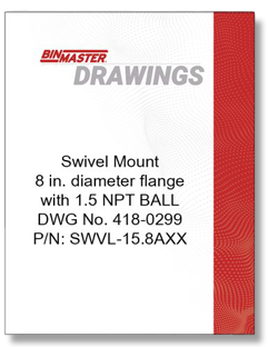 Swivel Mount with 1.5 NPT Ball Dimensional Drawing Thumbnail