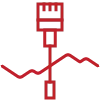 Guided wave radar icon with cable extending down into bulk material