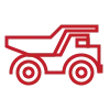 Truck transporting mining materials icon